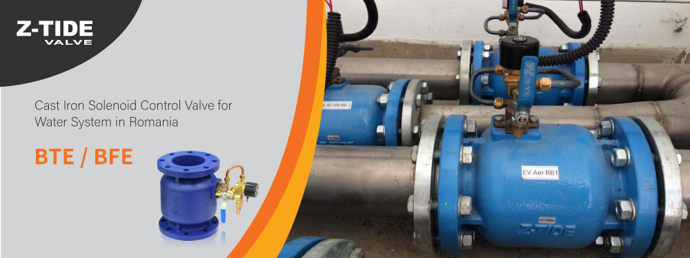 Solenoid Valve for Water System in Romania Z-Tide Solenoid valve installation for water control system